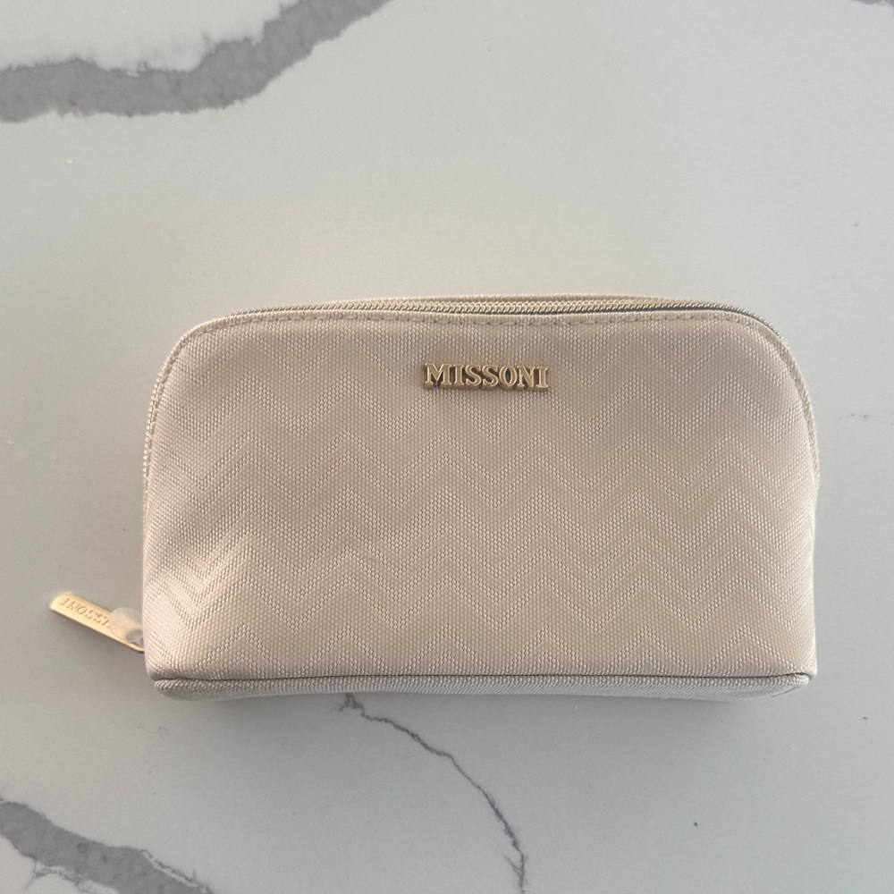 Missoni Beige Zigzag Cosmetic Travel Bag Delta